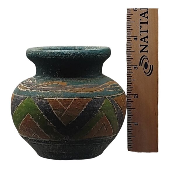 Clay/Pottery Geometric Design Vase - Picture 1 of 5